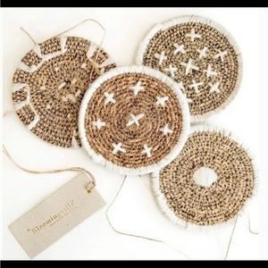 Woven Seagrass Coasters NEW Set of 4 Bloomingville Ever Changing Homes brand